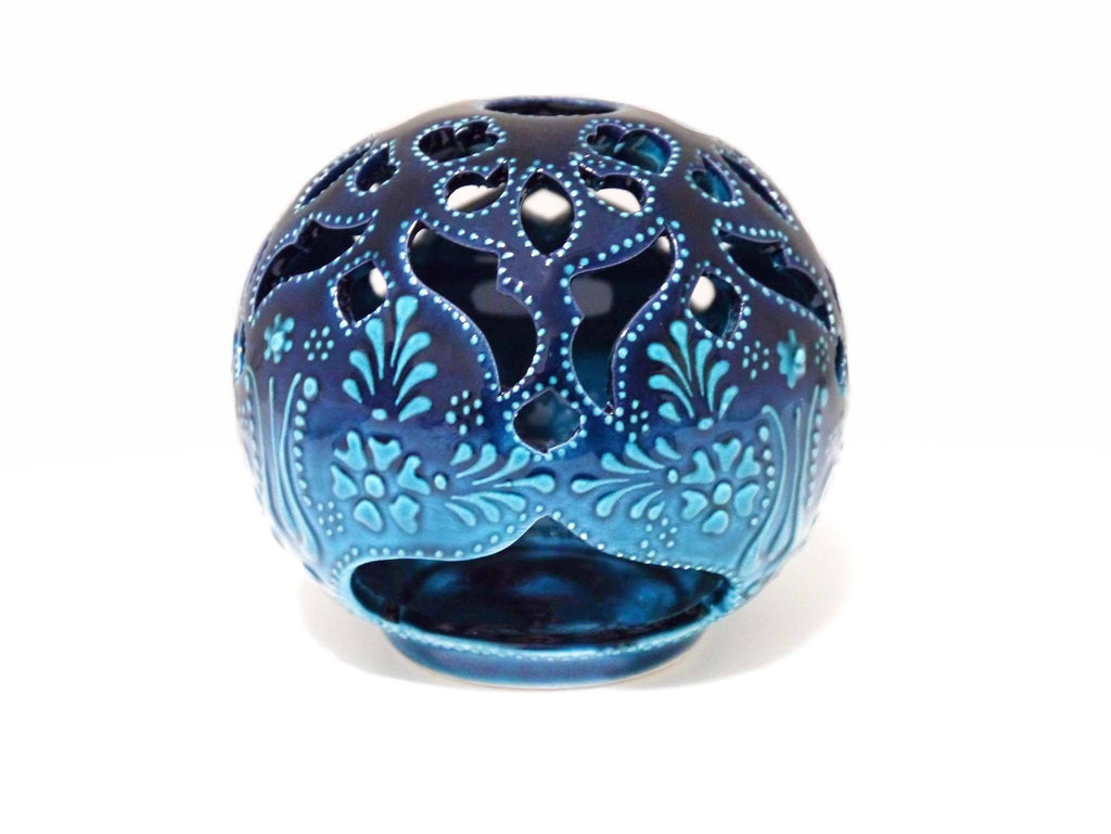 Turkish ceramic candle holder turquoise