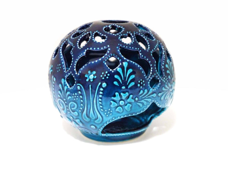 Turkish ceramic candle holder turquoise