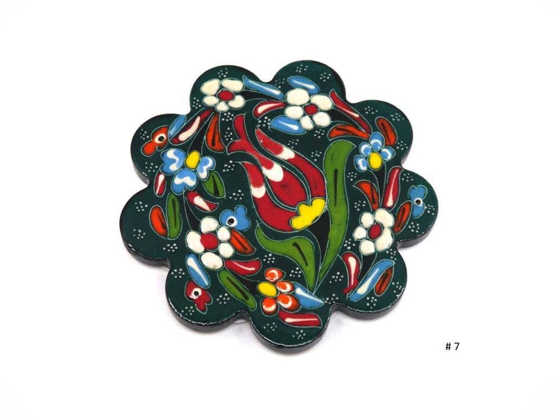 Turkish Coasters Flower Collection Green
