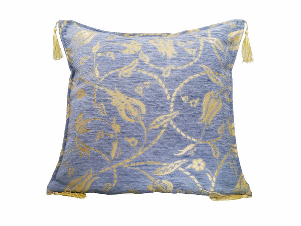 Turkish Cushion Cover Pastel Tulip Teal Blue