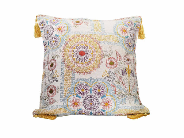 Turkish Cushion Cover Suzani Beige