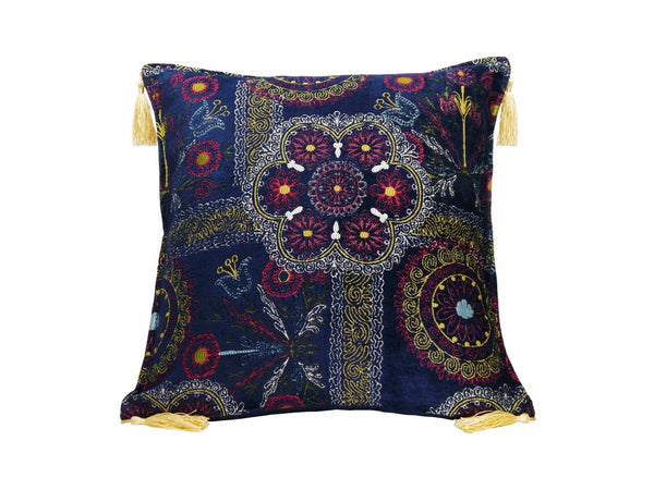 Turkish Cushion Cover Suzani Blue