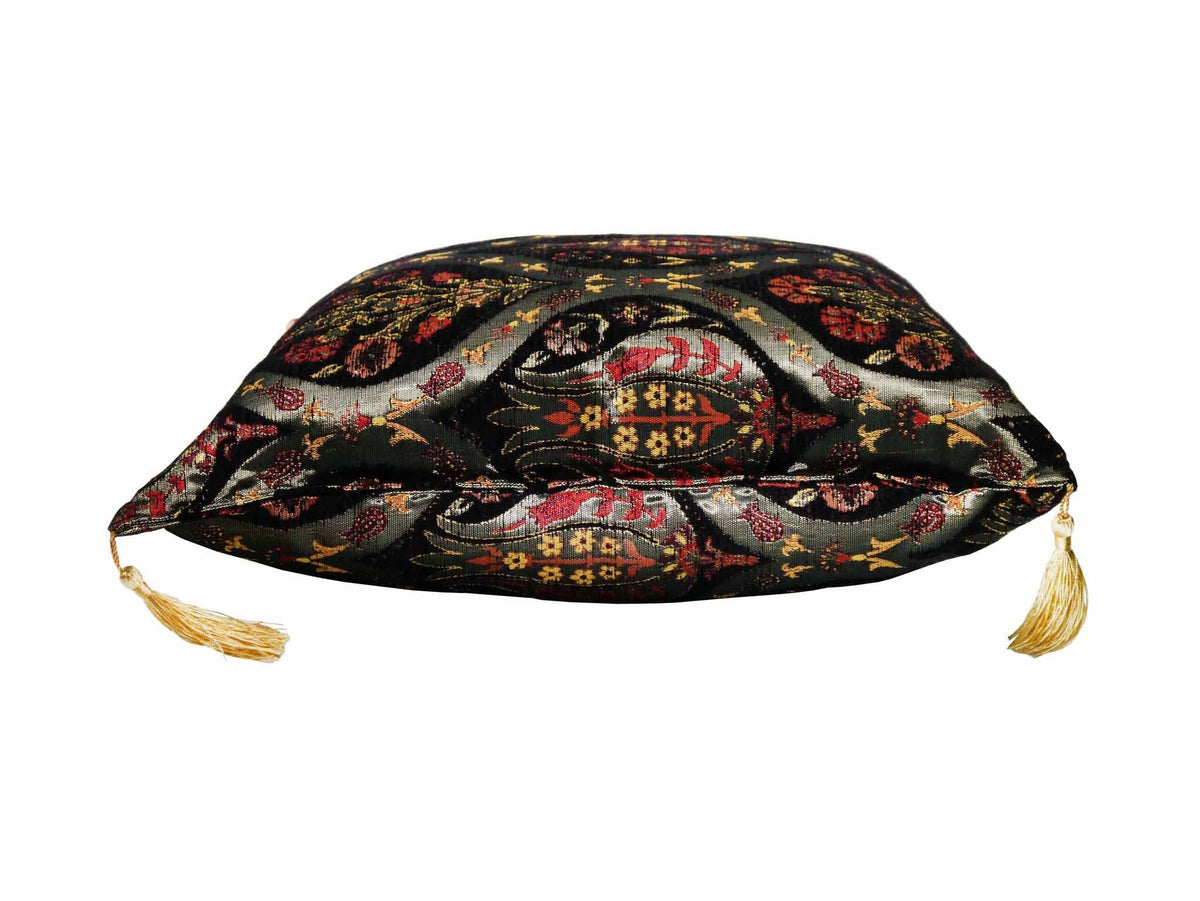 Turkish Cushion Cover Tulip Carnation Black