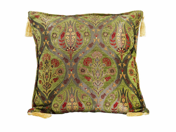 Turkish Cushion Cover Tulip Carnation Green