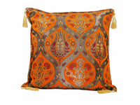 Turkish Cushion Cover Tulip Carnation Orange
