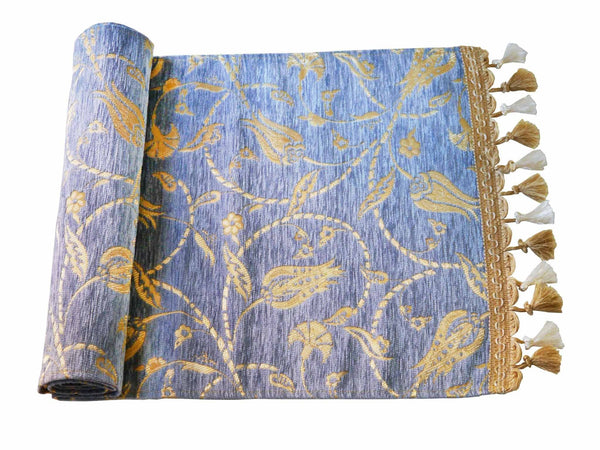 Turkish Table Runner Pastel Teal Blue