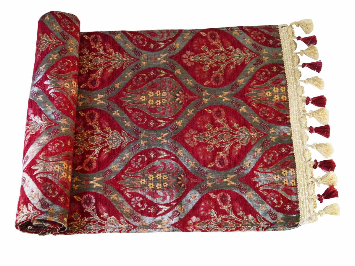 Turkish Table Runner Tulip Carnation Red