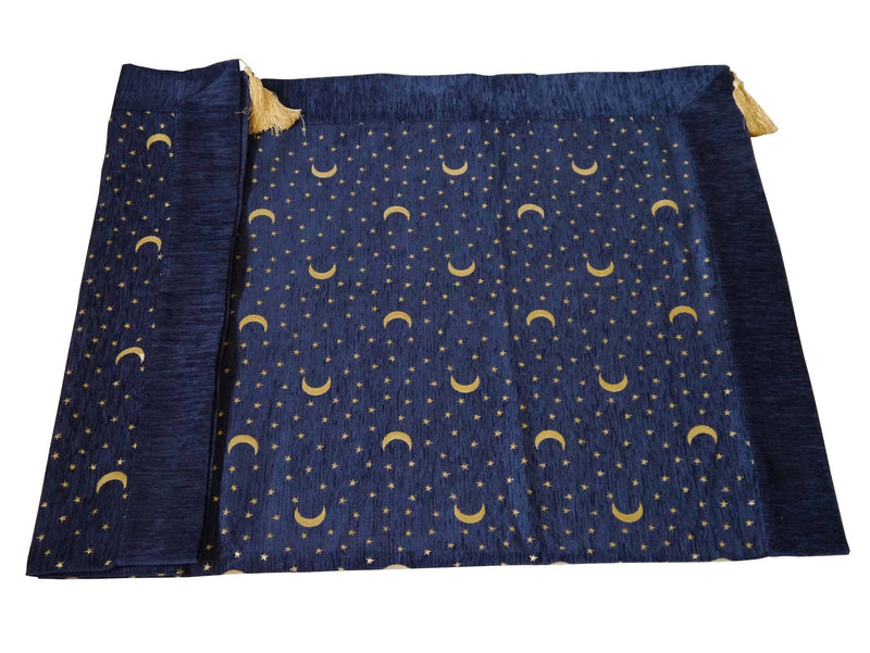 Turkish tablecloth moon stars cobalt blue