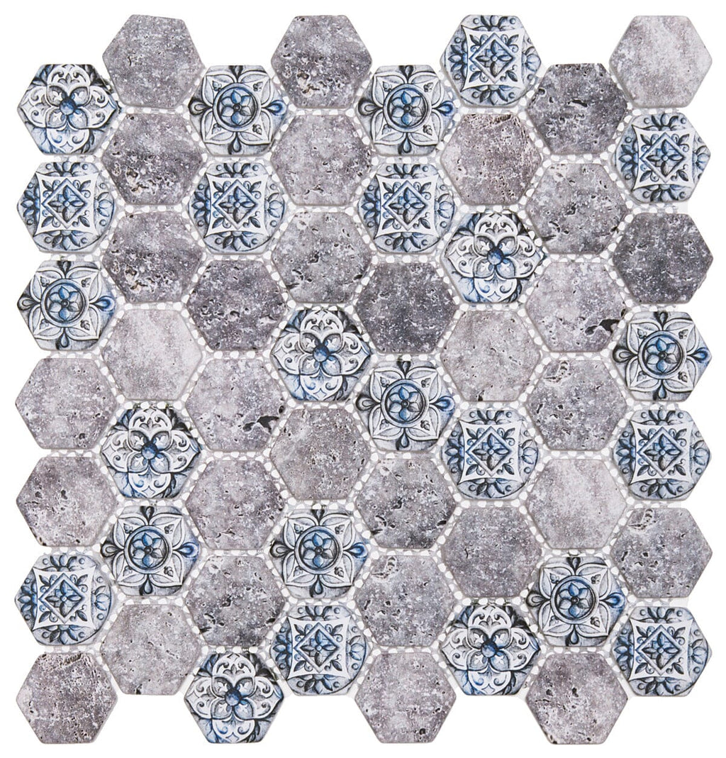 Azul Silver Hexagon Mosaic Tile Mosaic Tile Sydney Grand Bazaar 