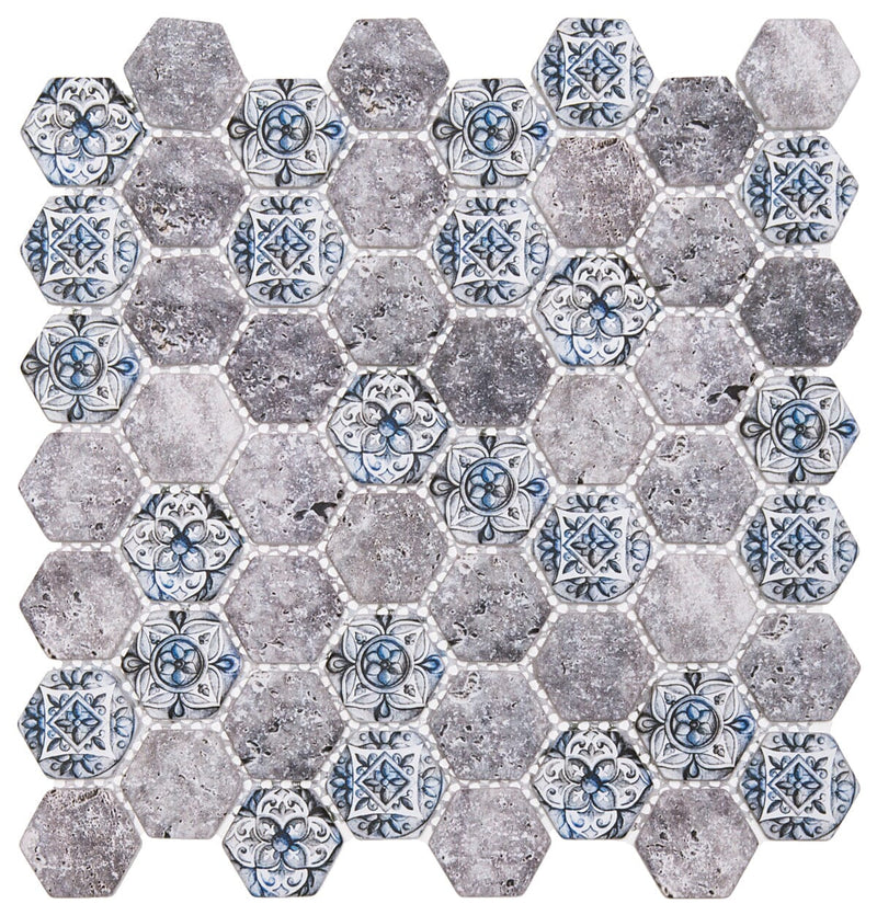 Azul Silver Hexagon Mosaic Tile Mosaic Tile Sydney Grand Bazaar 