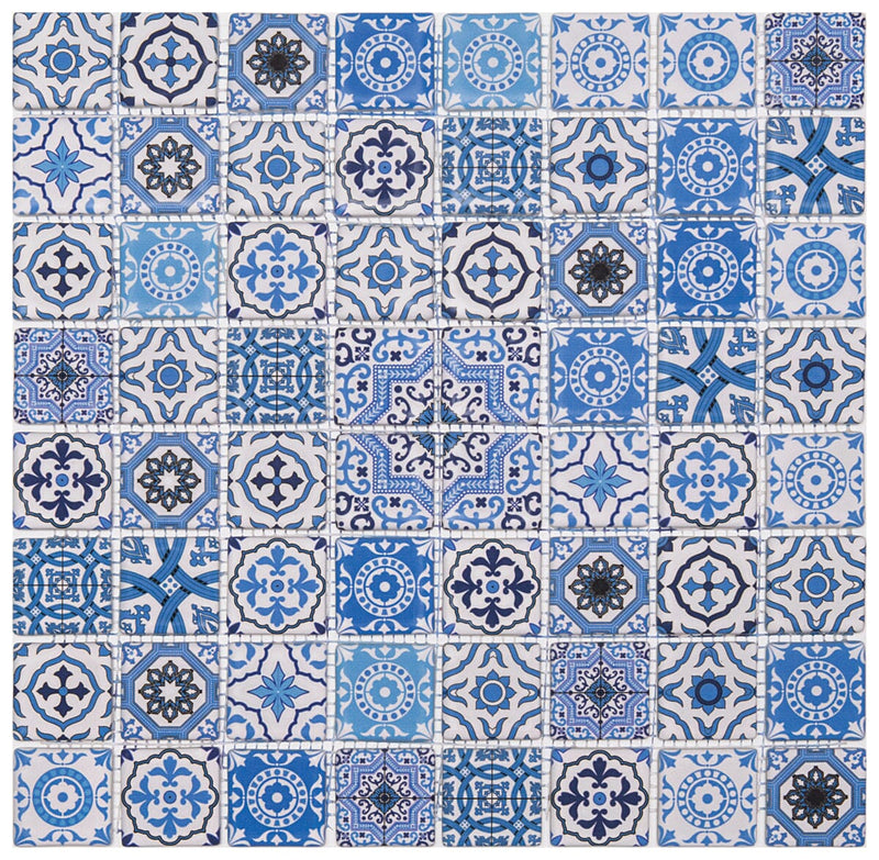 Azura Elegance Blue Mosaic Tile 38x38cm Mosaic Tile Sydney Grand Bazaar 