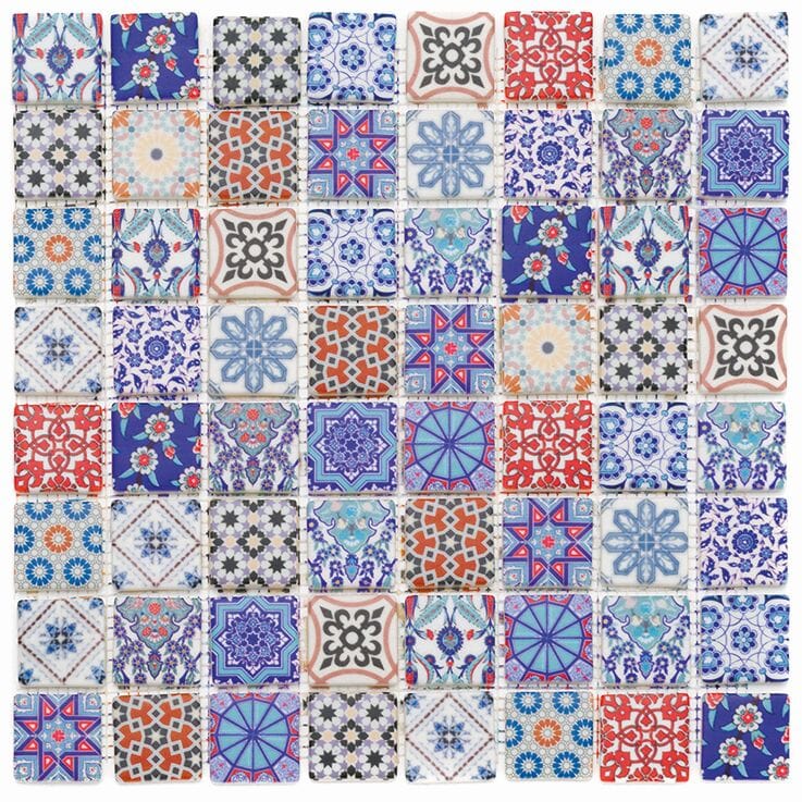 Azura Multicoloured Mosaic Square Tile Mosaic Tile Sydney Grand Bazaar 