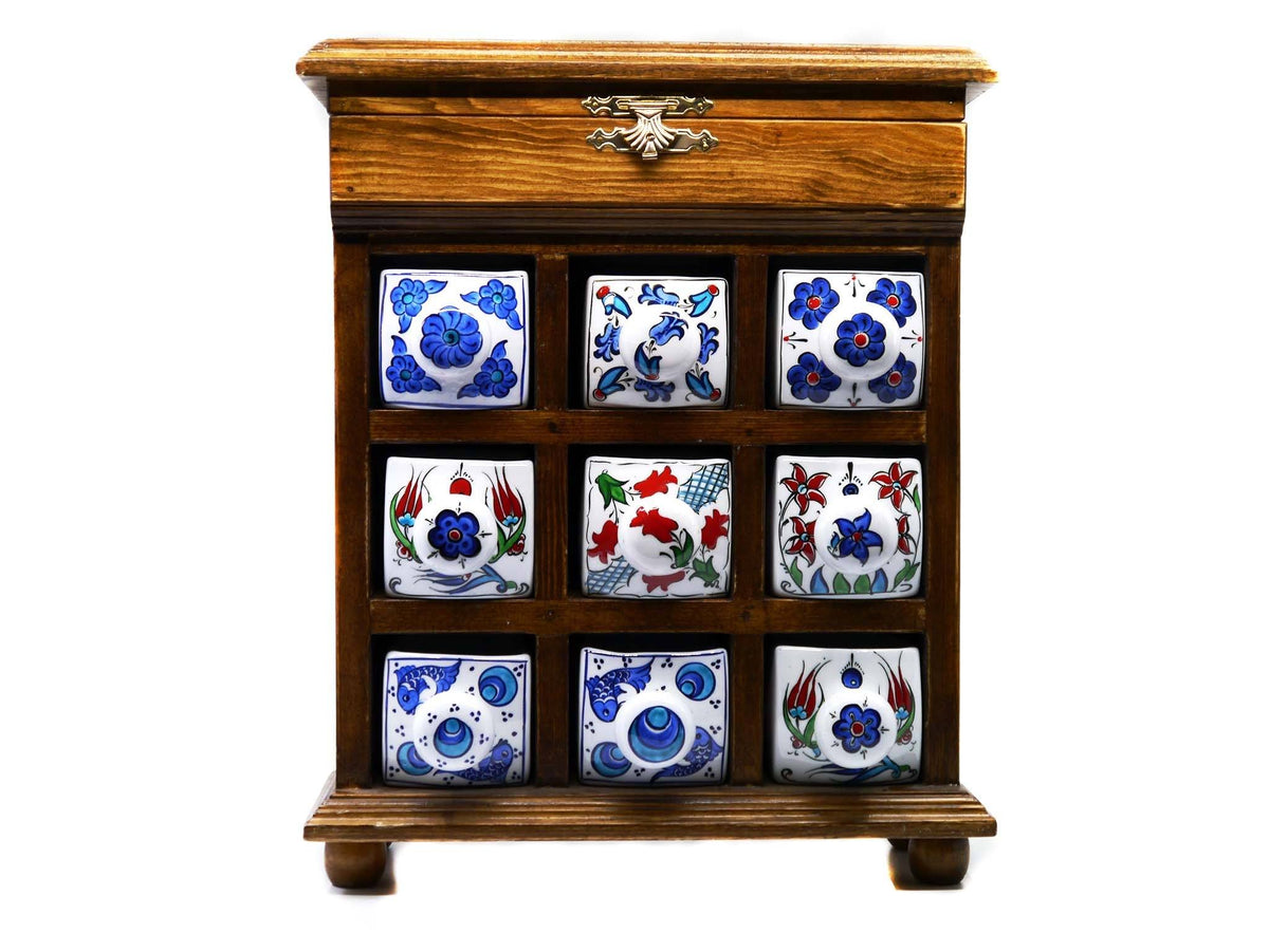 Handmade Ceramic Drawers Box Brown
