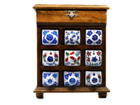 Handmade Ceramic Drawers Box Brown