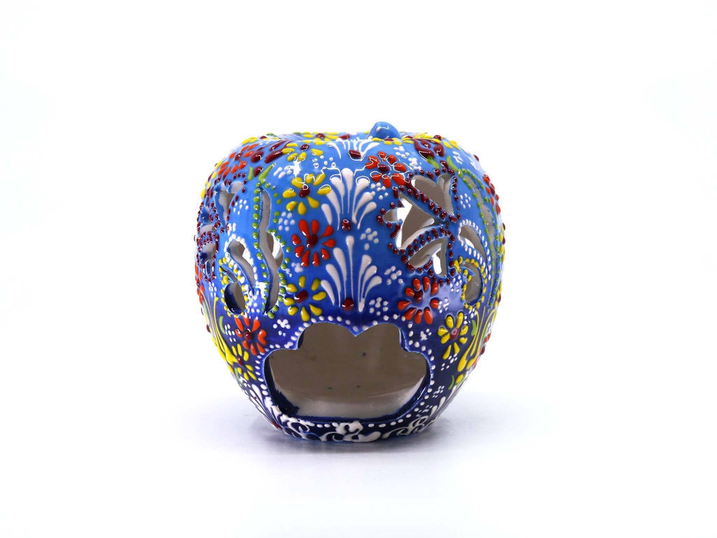 Ceramic Candle Holder Dantel Apple Blue
