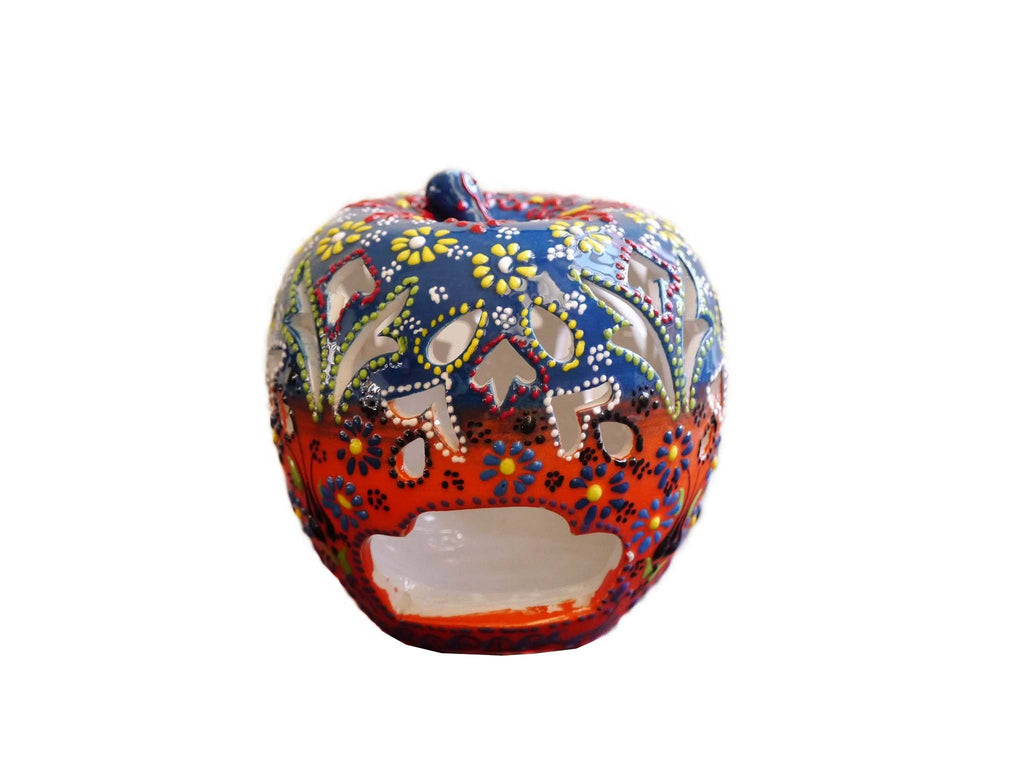 Candle Holder Dantel Apple Blue Orange