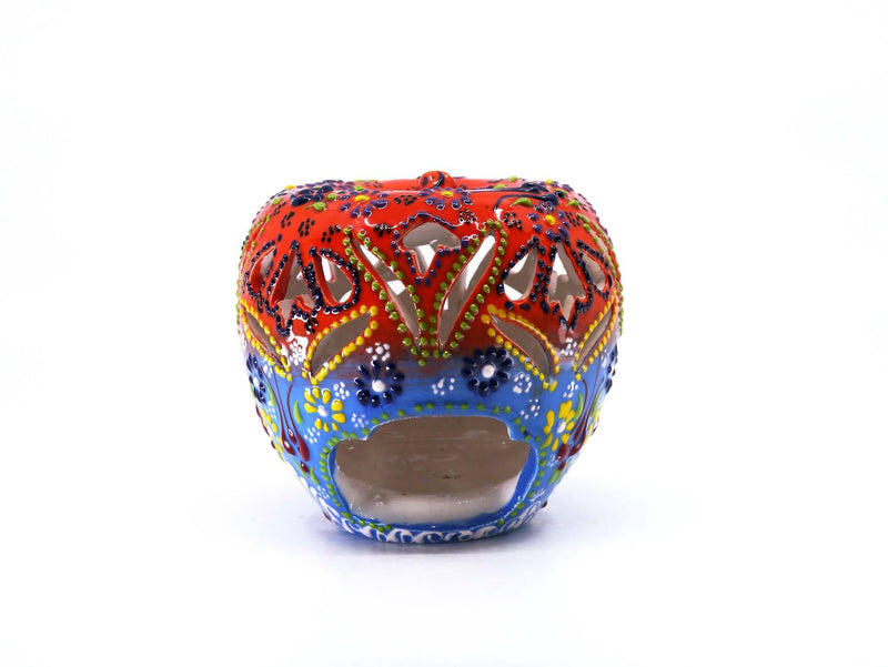 Candle Holder Dantel Collection Apple Orange Blue