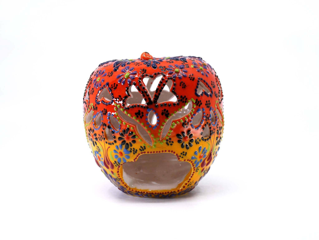 Candle Holder Dantel Collection Apple Orange Yellow