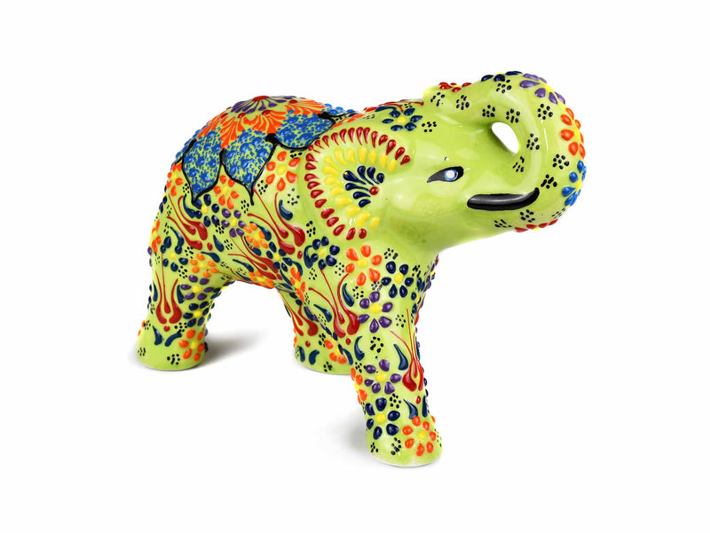Ceramic Decorative Elephant Medium Light Green Design 1 Ceramic Sydney Grand Bazaar 