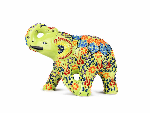 Ceramic Decorative Elephant Medium Light Green Design 1 Ceramic Sydney Grand Bazaar 