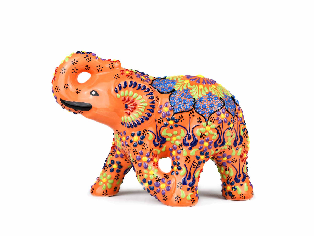 Ceramic Decorative Elephant Medium Orange Ceramic Sydney Grand Bazaar 