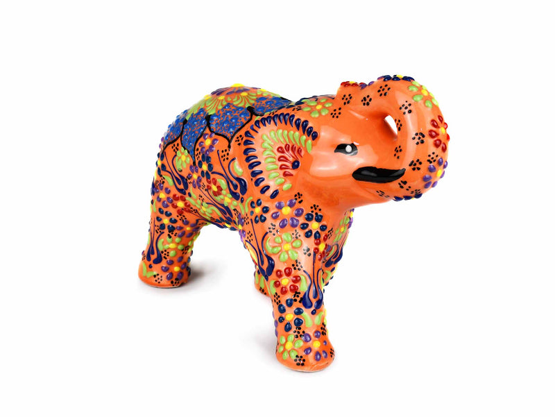 Ceramic Decorative Elephant Medium Orange Ceramic Sydney Grand Bazaar 