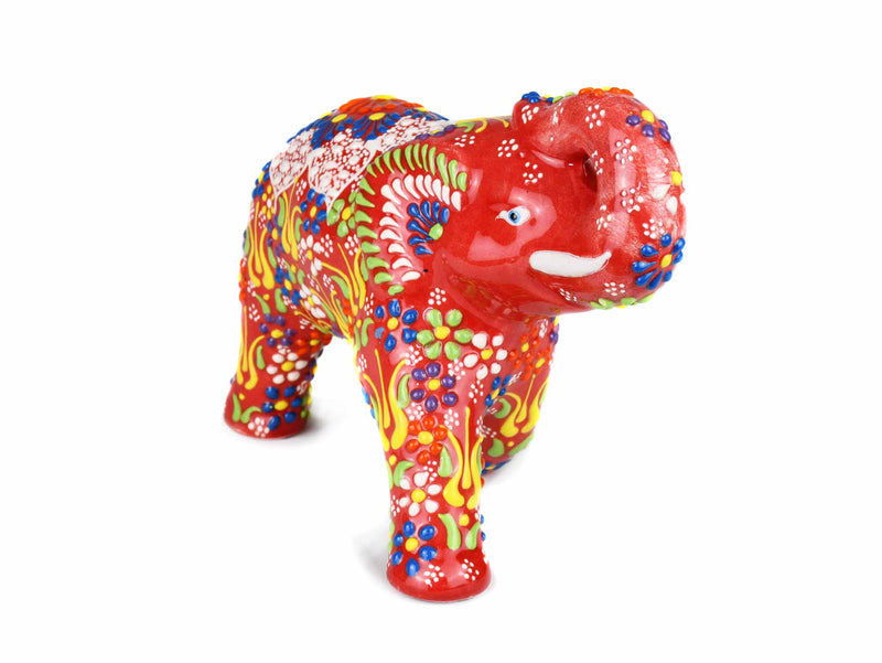 Ceramic Decorative Elephant Medium Red Ceramic Sydney Grand Bazaar 
