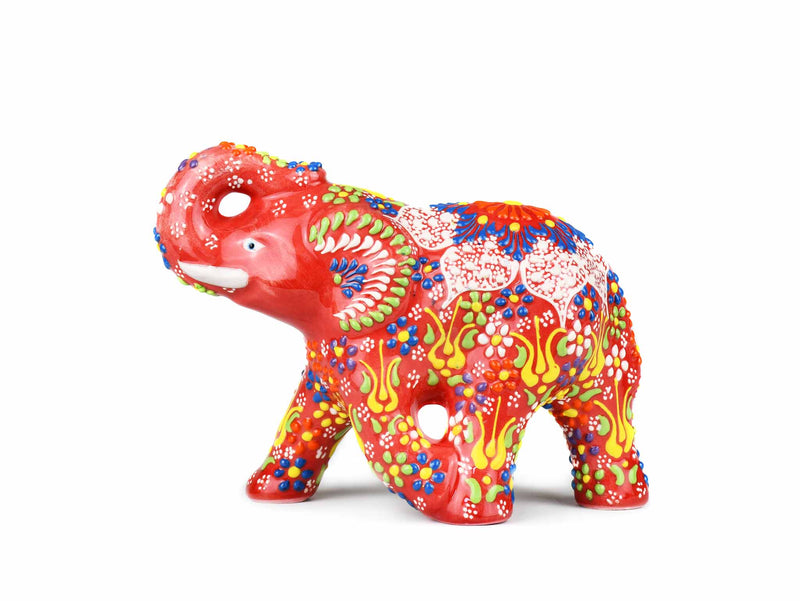 Ceramic Decorative Elephant Medium Red Ceramic Sydney Grand Bazaar 