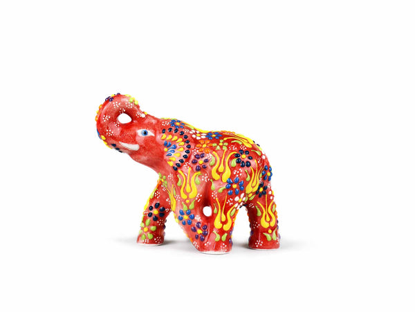 Ceramic Decorative Elephant Small Red Ceramic Sydney Grand Bazaar 