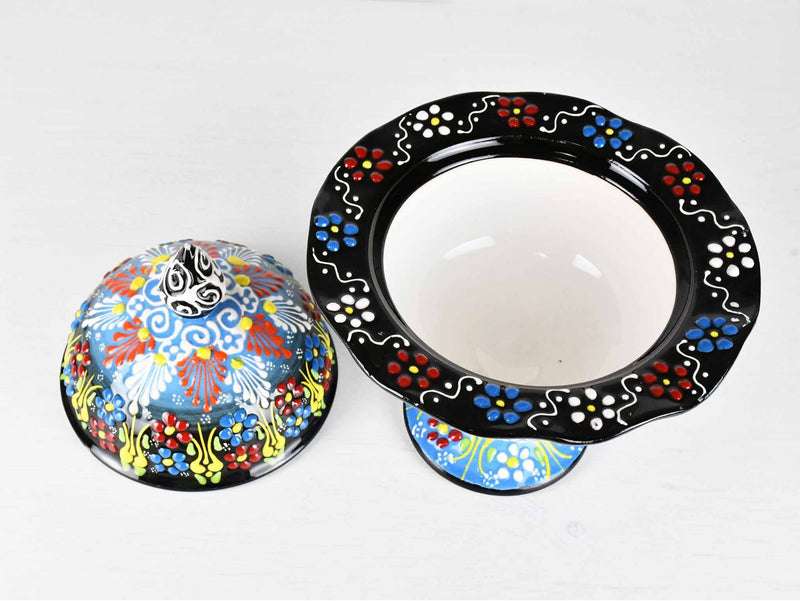 Ceramic Sugar Bowl Dantel Light Blue Black Large Ceramic Sydney Grand Bazaar 