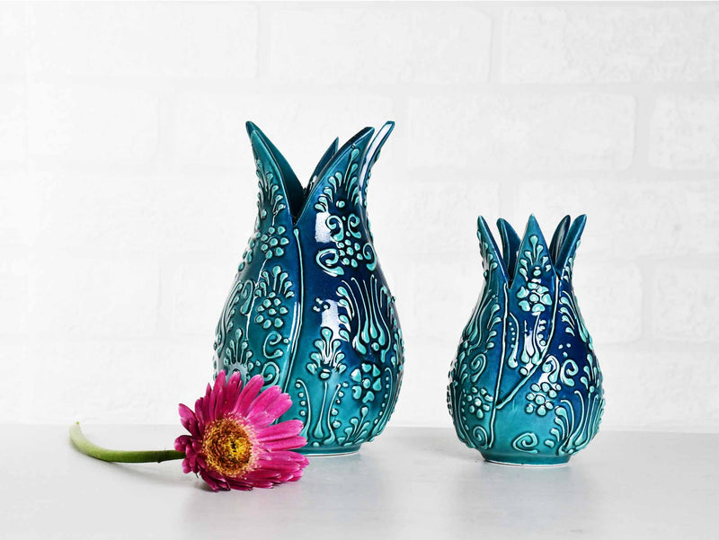 Ceramic Tulip Vase Firuze Turquoise Green Small Ceramic Sydney Grand Bazaar 