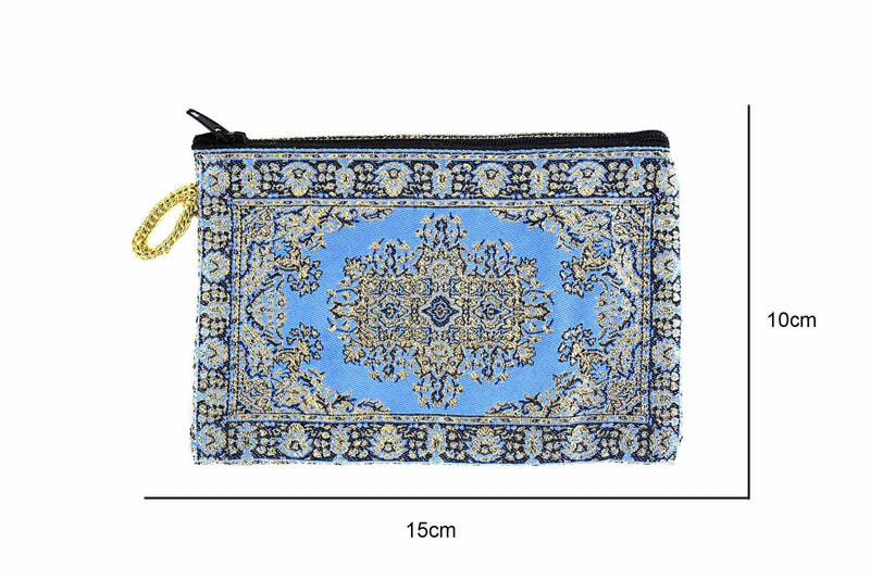 Coin Pouch Carpet Pattern Blue Textile Sydney Grand Bazaar 