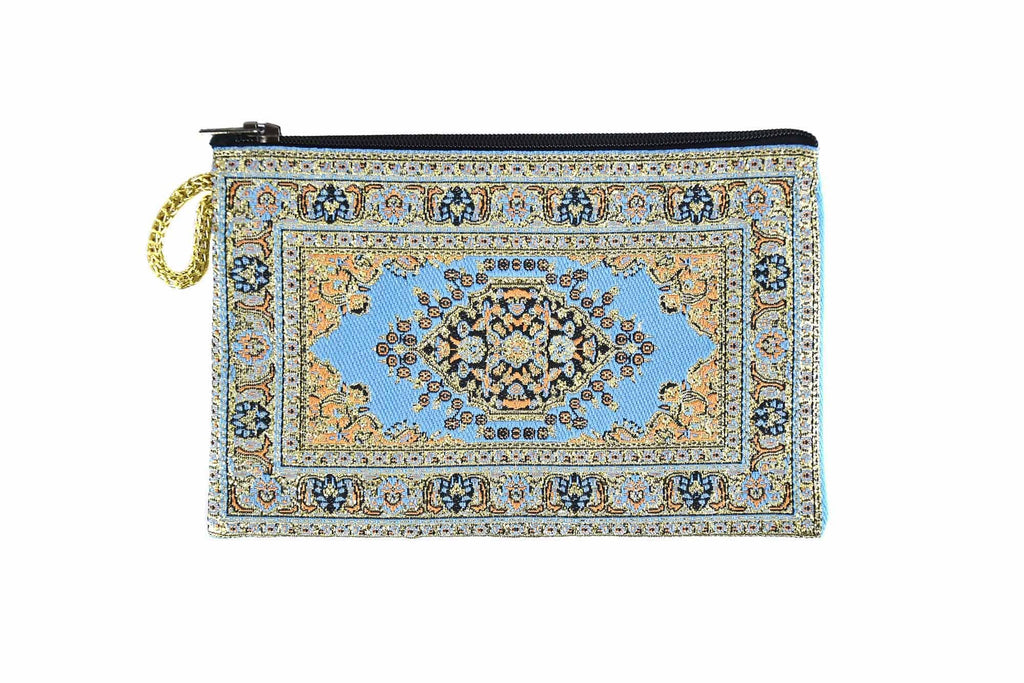 Coin Pouch Carpet Pattern Blue Gold Textile Sydney Grand Bazaar 