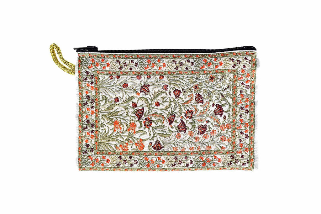 Coin Pouch Carpet Pattern Flower White Textile Sydney Grand Bazaar 
