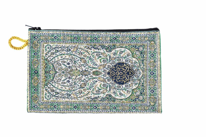Coin Pouch Carpet Pattern Turquoise Design 1