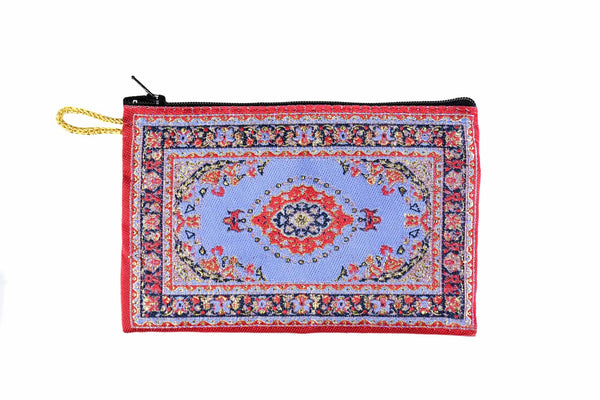 Coin Pouch Carpet Pattern Light Purple Red Textile Sydney Grand Bazaar 