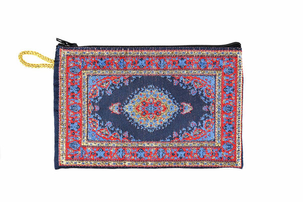 Coin Pouch Carpet Pattern Navy Red Textile Sydney Grand Bazaar 