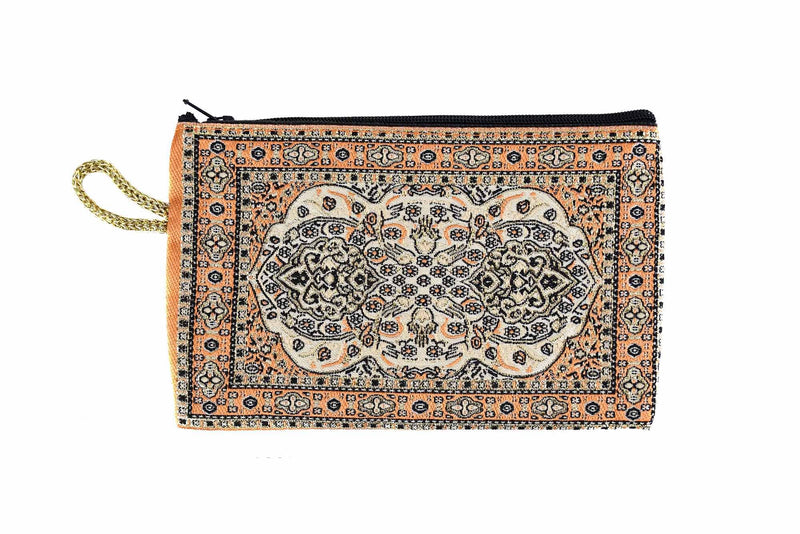 Coin Pouch Carpet Pattern Orange White Textile Sydney Grand Bazaar 