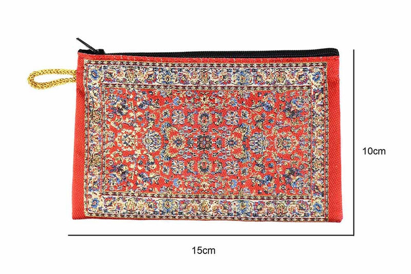 Coin Pouch Carpet Pattern Red Gold Design 2 Textile Sydney Grand Bazaar 