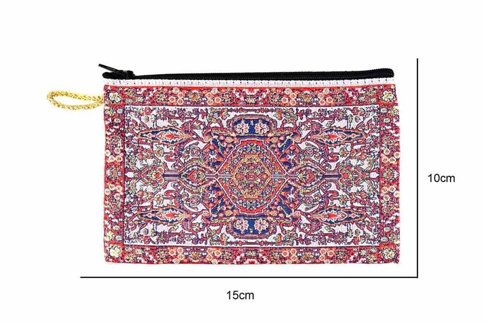 Coin Pouch Carpet Pattern Red White Textile Sydney Grand Bazaar 