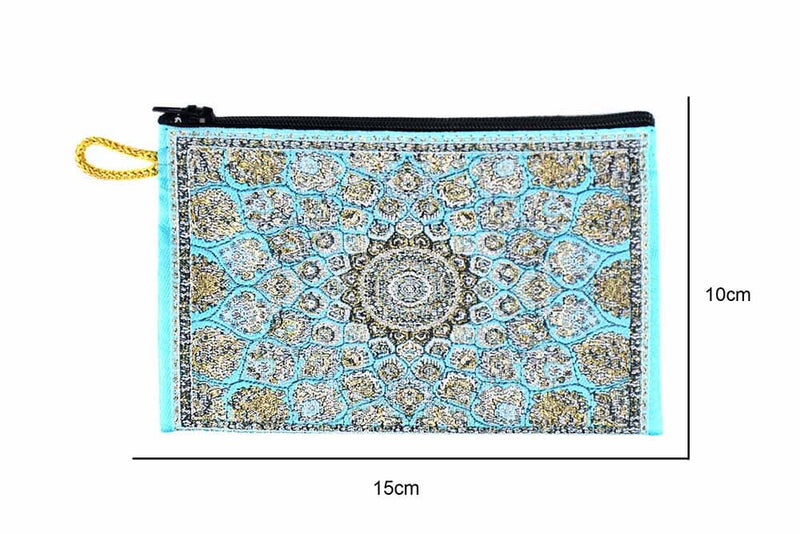 Coin Pouch Carpet Pattern Turquoise Design 1 Textile Sydney Grand Bazaar 