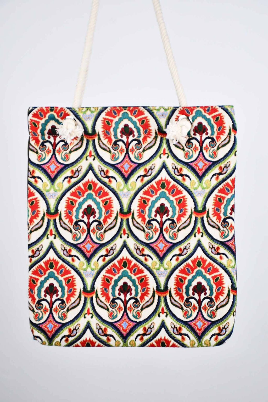 Cotton Tote Bag Multicoloured Carnation Textile Sydney Grand Bazaar 