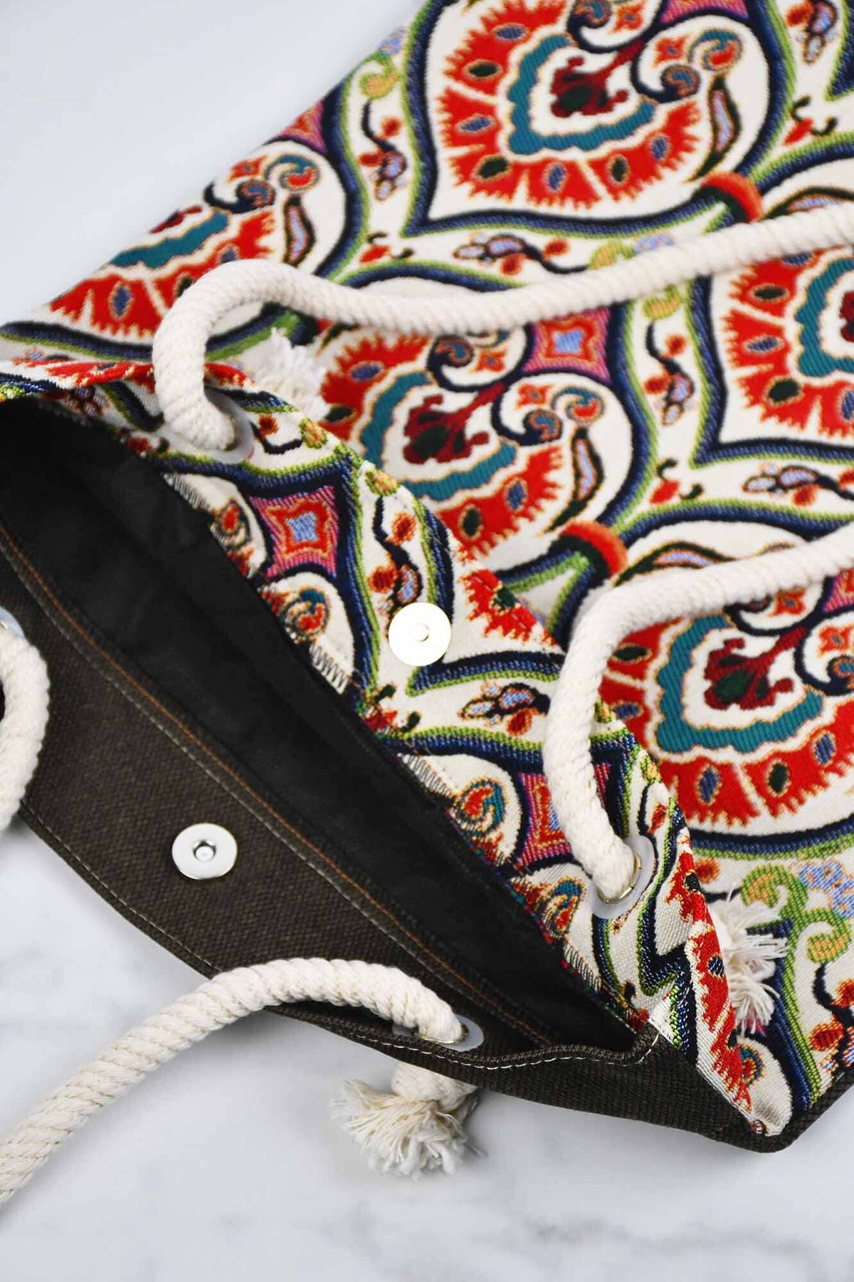 Cotton Tote Bag Multicoloured Carnation Textile Sydney Grand Bazaar 
