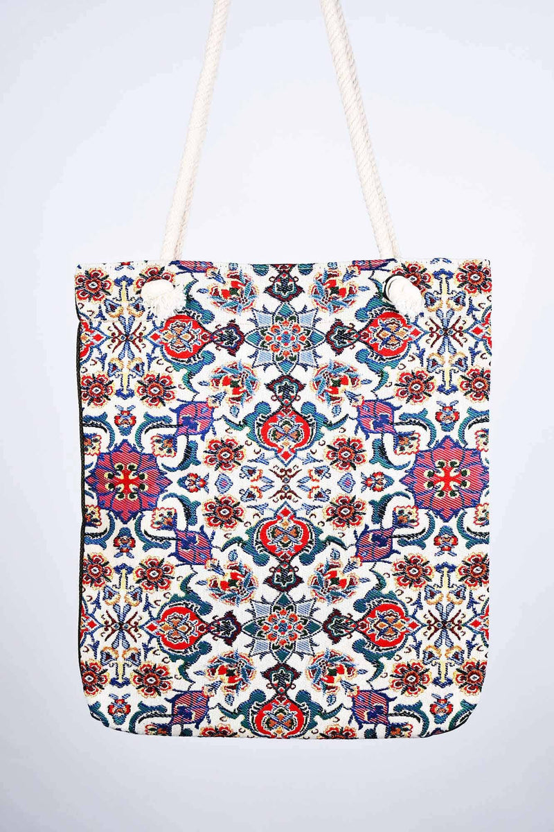 Cotton Tote Bag Multicoloured Mix Textile Sydney Grand Bazaar 