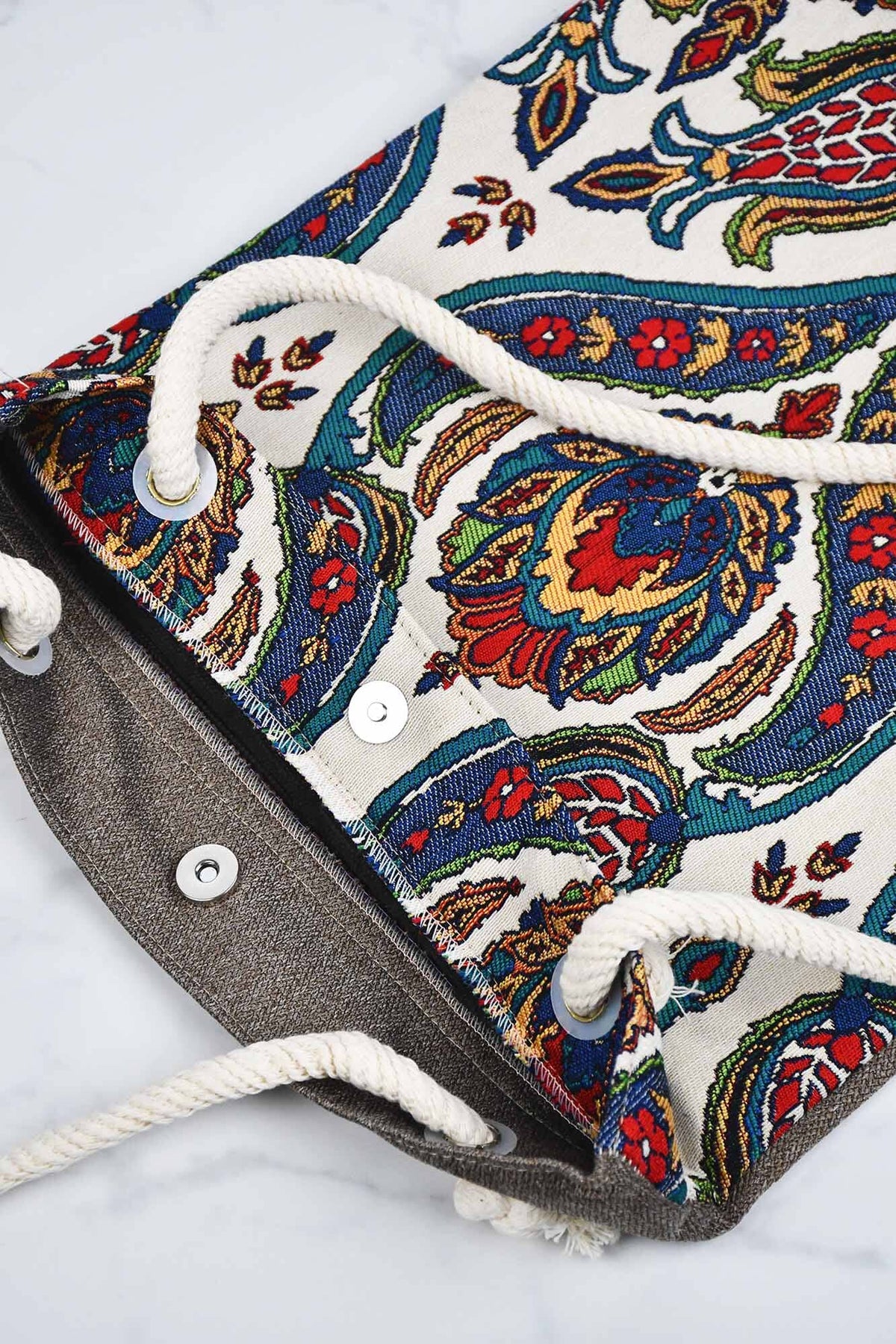 Cotton Tote Bag Multicoloured Tulip Design 2 Textile Sydney Grand Bazaar 