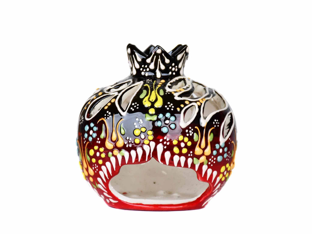 Decorative Pomegranate Candle Holder Dantel Black Red Ceramic Sydney Grand Bazaar 