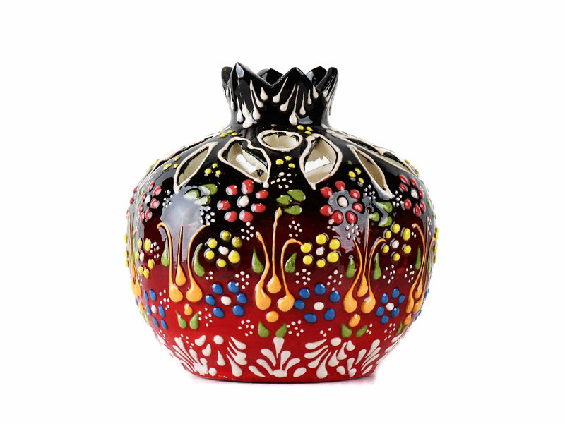 Decorative Pomegranate Candle Holder Dantel Black Red 3 Ceramic Sydney Grand Bazaar 