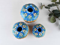 Decorative Pomegranate Vase Set of 3 Dantel Blue Orange Brown 4 Ceramic Sydney Grand Bazaar 