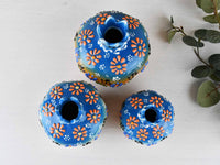 Decorative Pomegranate Vase Set of 3 Dantel Blue Orange Brown 5 Ceramic Sydney Grand Bazaar 