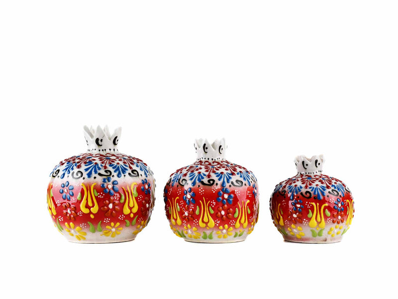 Decorative Pomegranate Vase Set of 3 Dantel Red White 1 Ceramic Sydney Grand Bazaar 